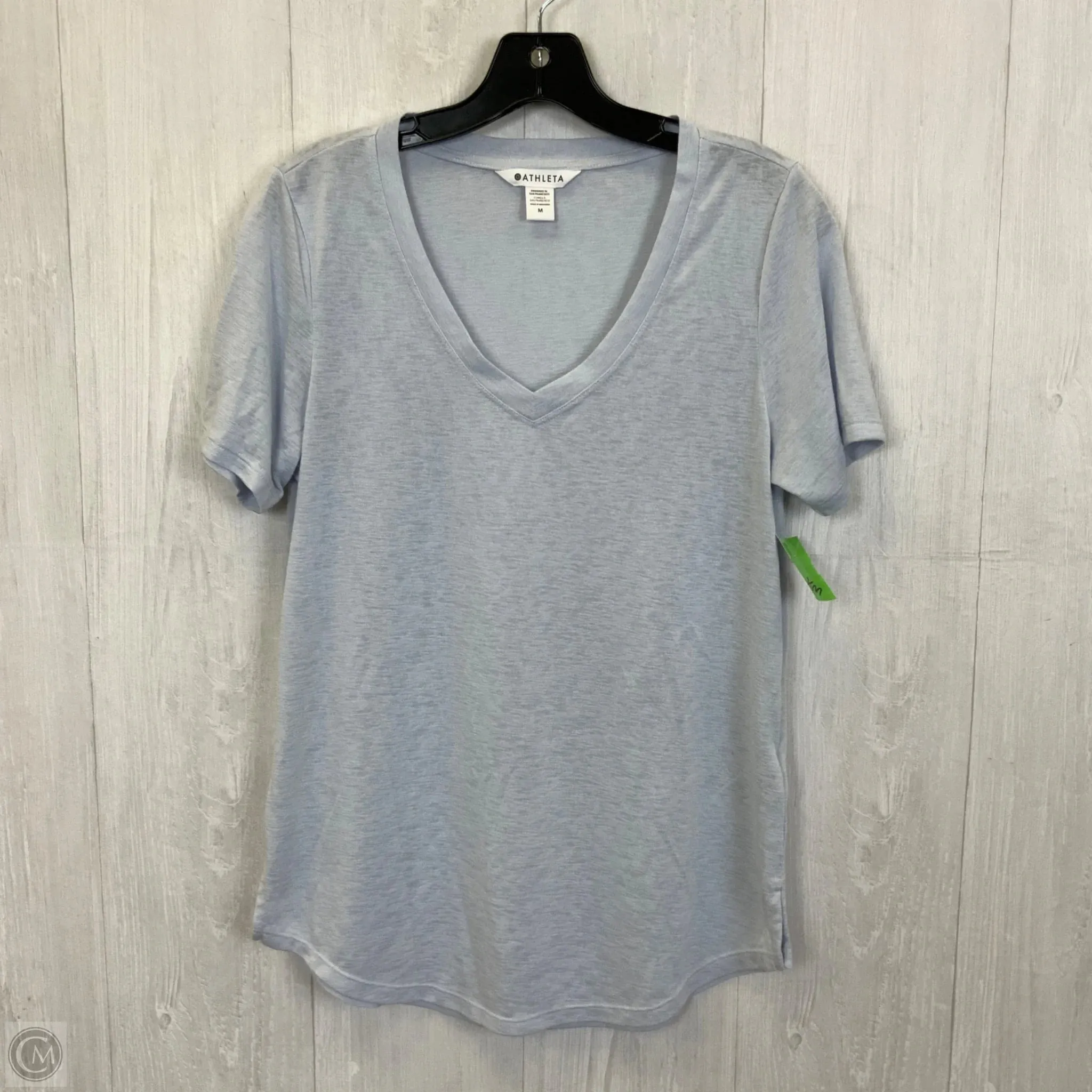 Athletic Top Short Sleeve By Athleta In Blue, Size: M