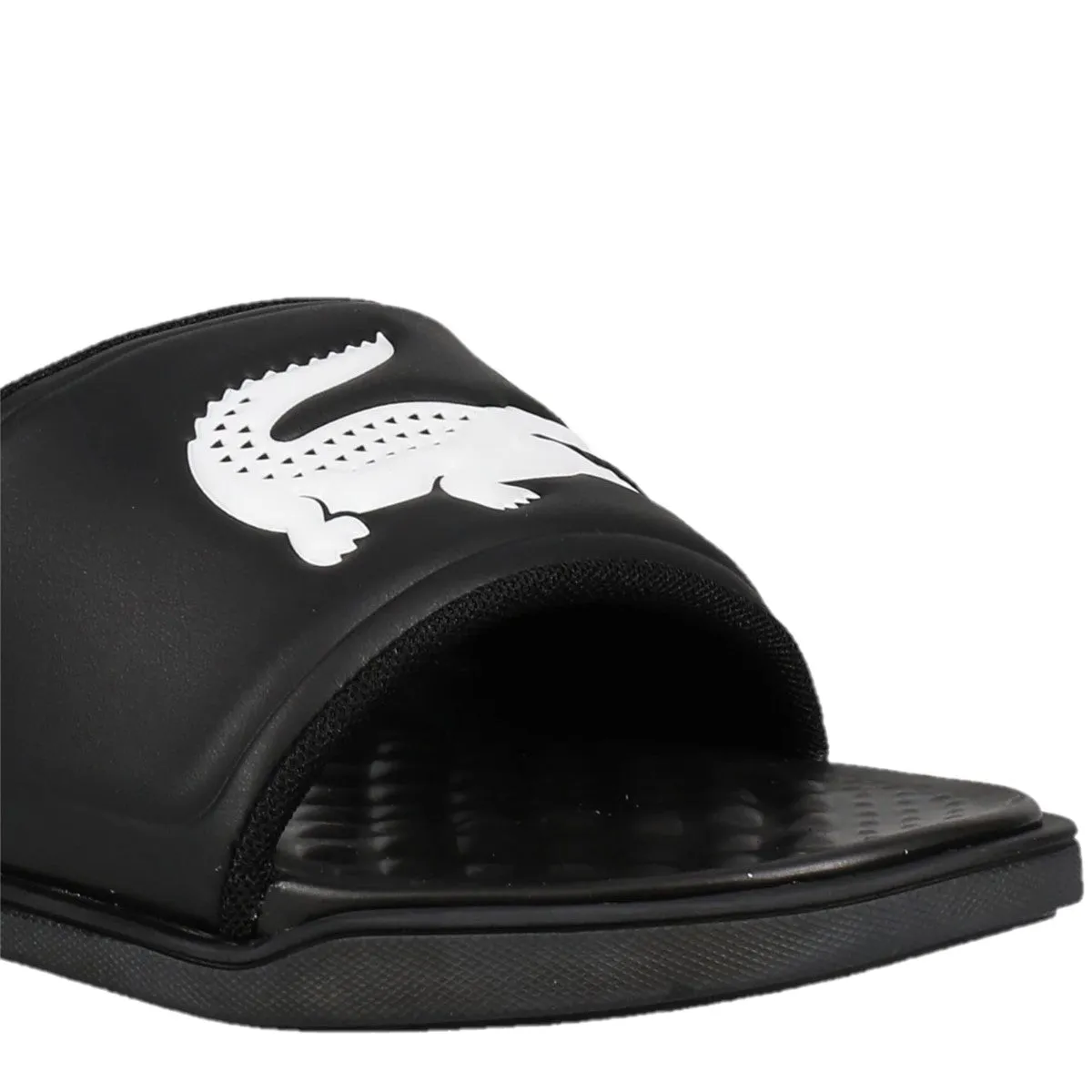 CROCO DUALISTE LOGO STRAP Synthetic Slide in Black/White