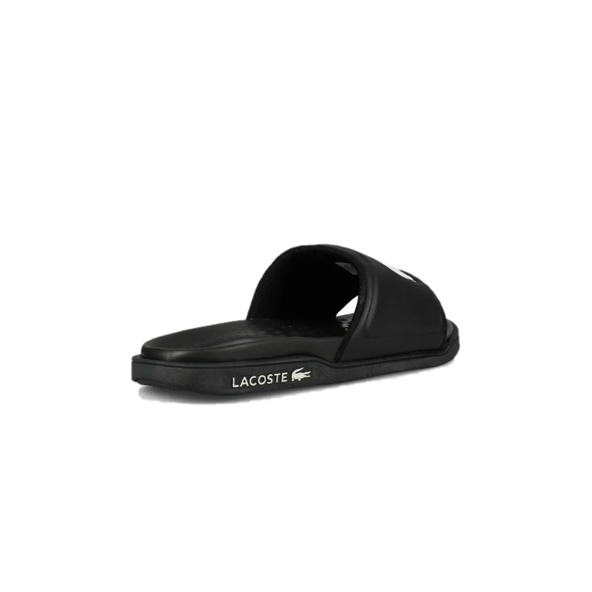 CROCO DUALISTE LOGO STRAP Synthetic Slide in Black/White