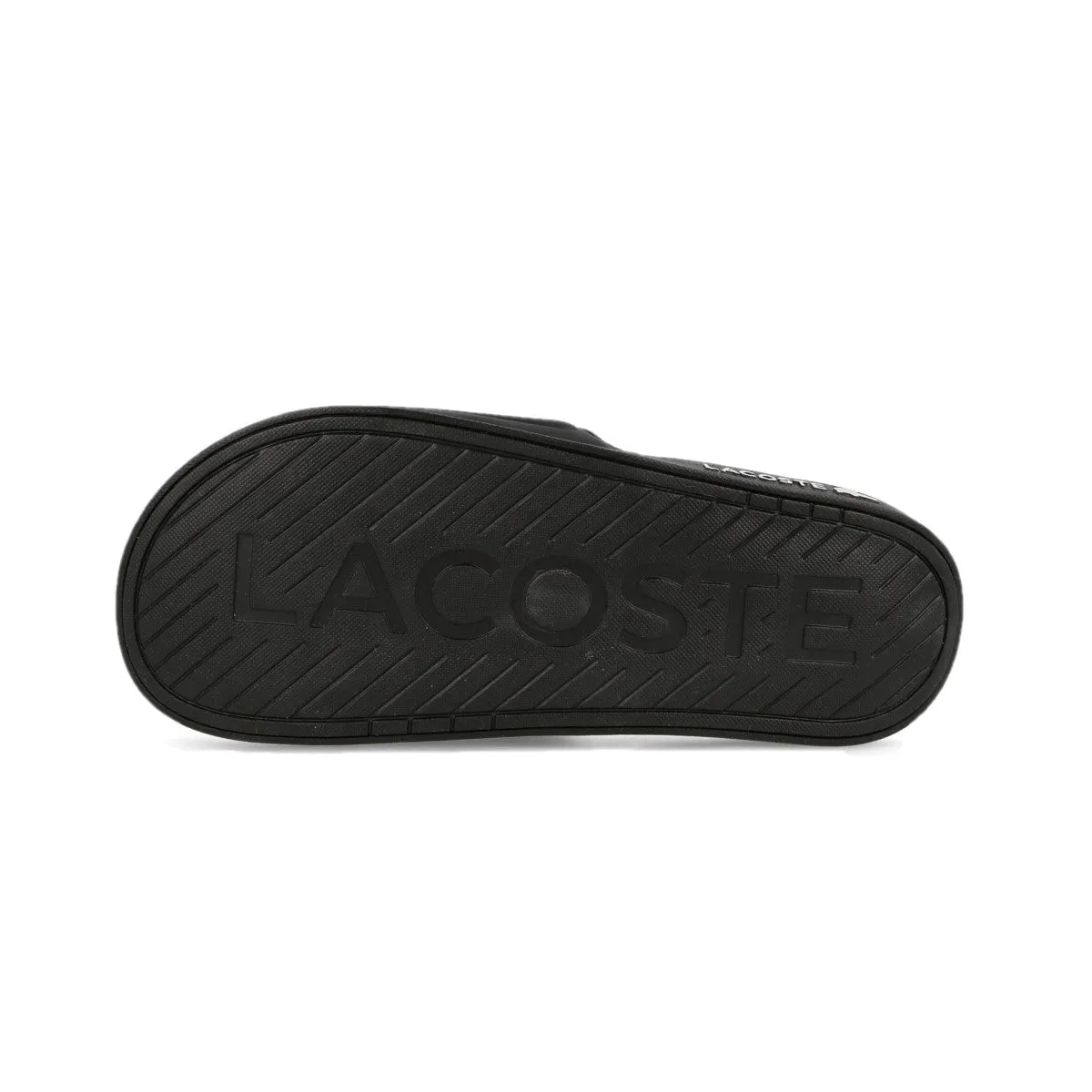 CROCO DUALISTE LOGO STRAP Synthetic Slide in Black/White