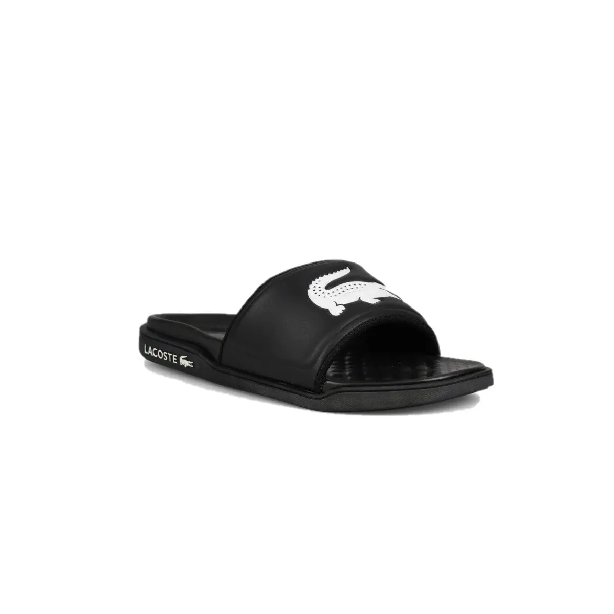 CROCO DUALISTE LOGO STRAP Synthetic Slide in Black/White