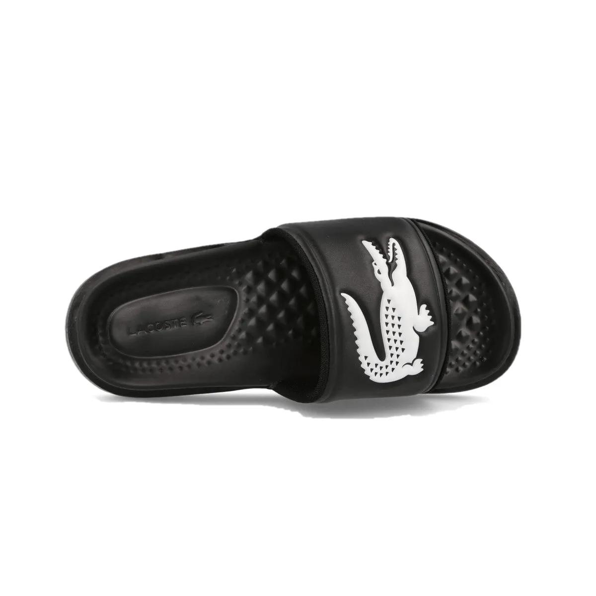 CROCO DUALISTE LOGO STRAP Synthetic Slide in Black/White