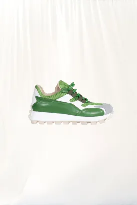 Green White Chunky Sole Sneakers 3d2