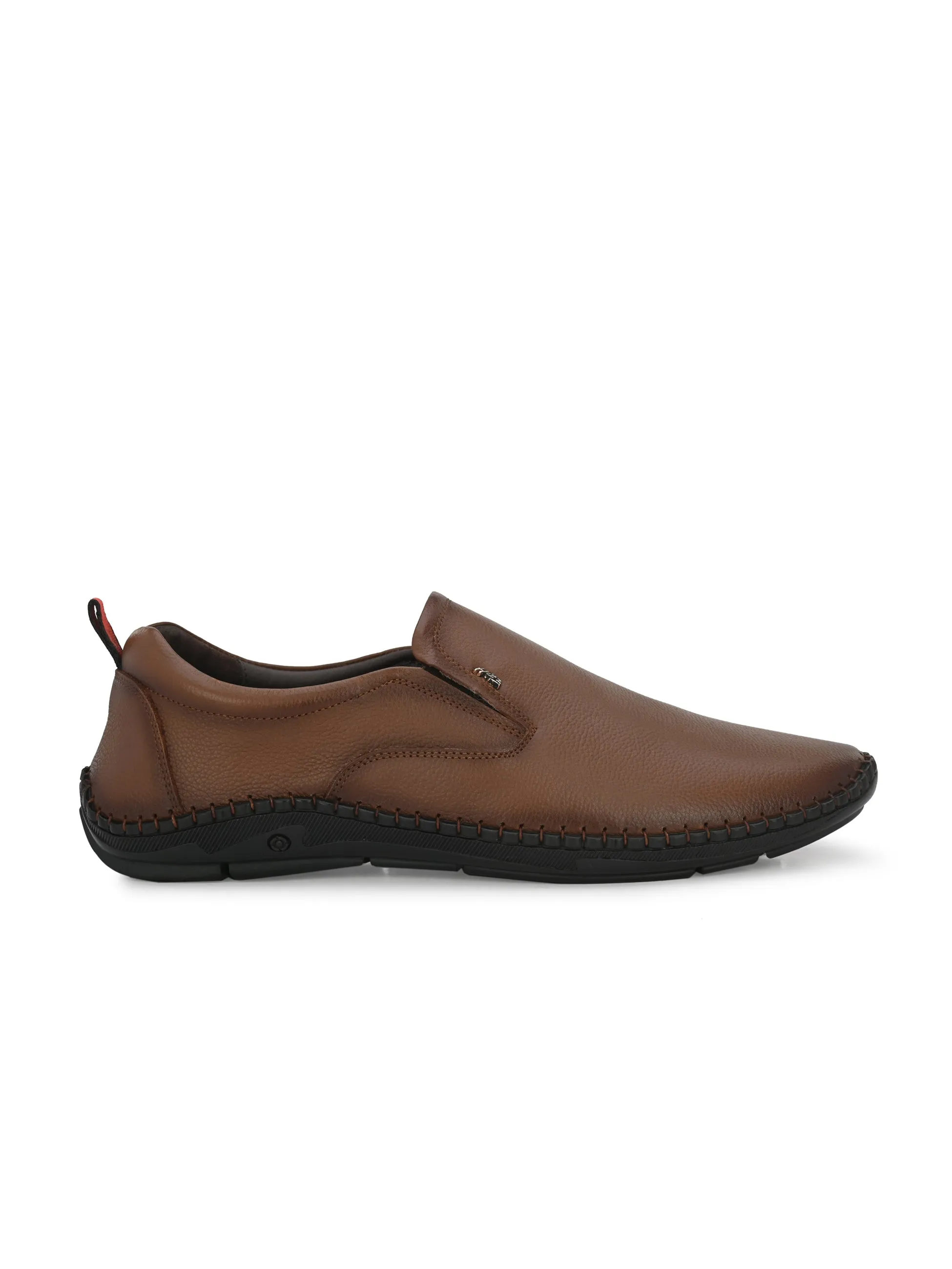 HITZ102 Men's Tan Leather Casual Slip-On Shoes