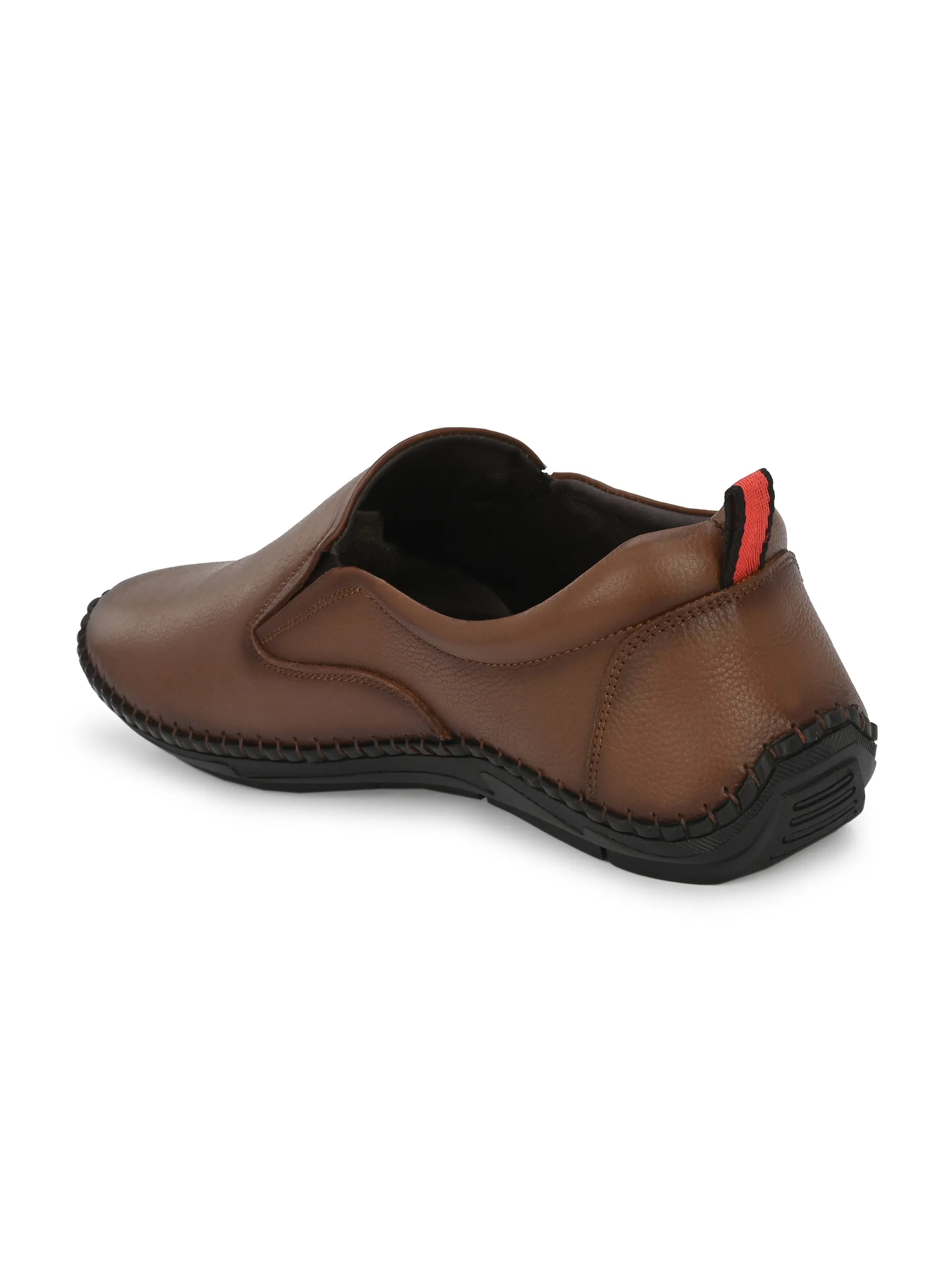 HITZ102 Men's Tan Leather Casual Slip-On Shoes