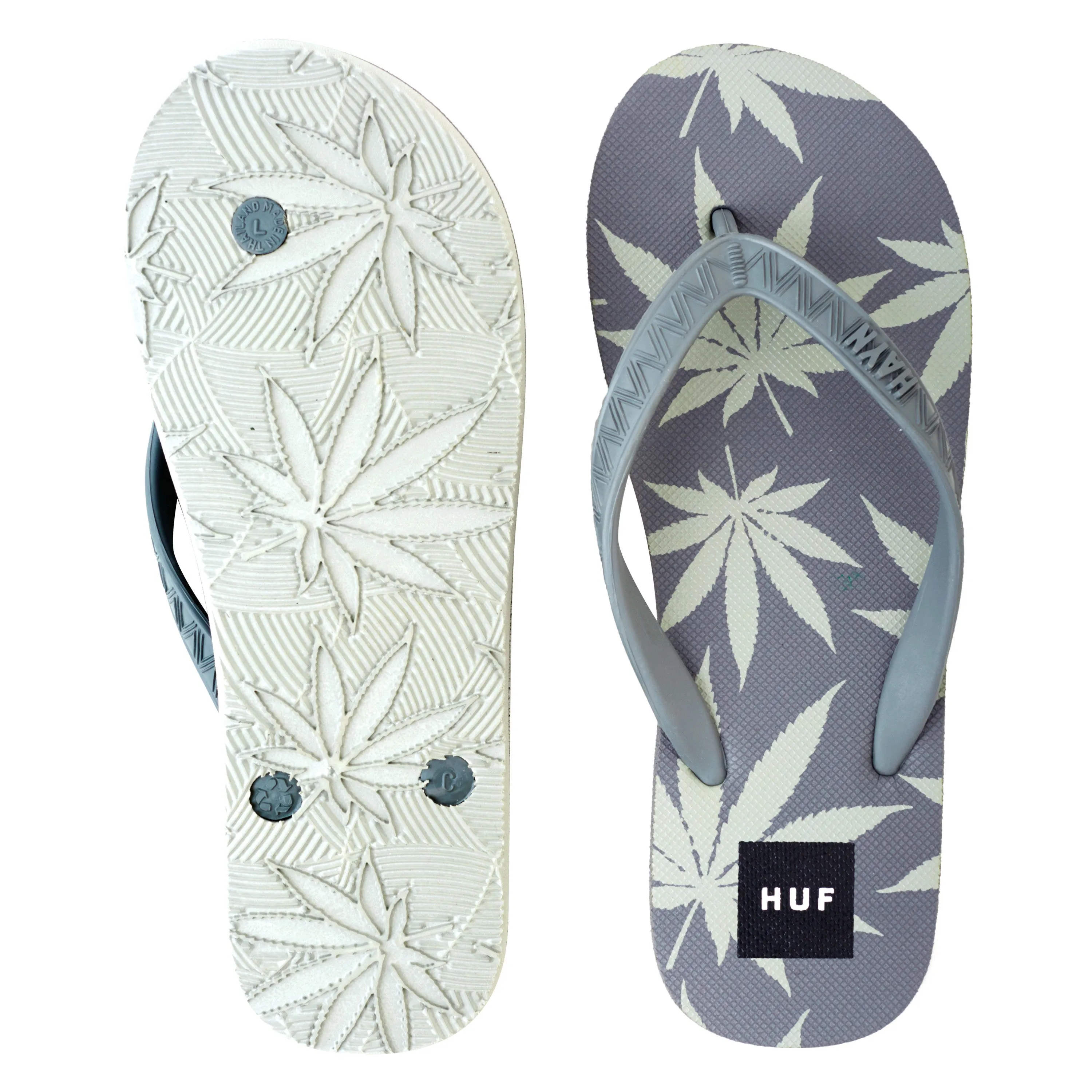 Men's Huf Plant Life Slippers (Grey/Light Grey)