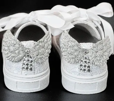 SWEETIE PIE DRESSY LACE APPLIQU'E RIBBON LACE SNEAKERS