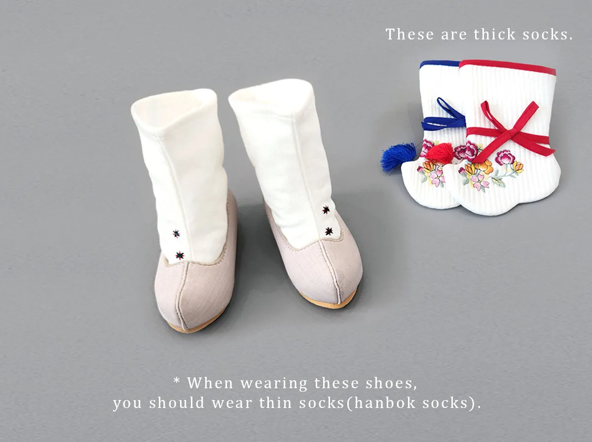Traditional Baby Boy Hanbok Shoes in Blue & White